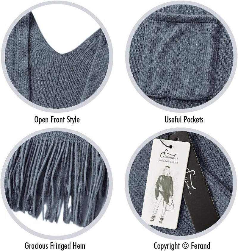 Ferand Shawl Wraps for Women, Cozy Lightweight Poncho Cape with Pockets, Warm for Fall Winter Travel - Image 4
